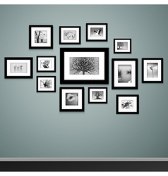 Photo frames on wall vector image