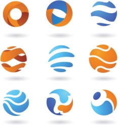 Abstract icons and logos vector image