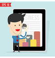 Businessman use stethoscope checking up business vector image