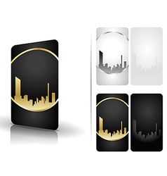 Black and white business cards vector image