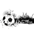 Grunge background with soccer ball vector image