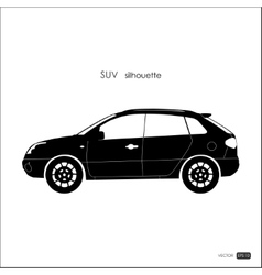 Black SUV silhouette on white background vector image