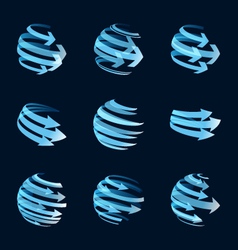 Global arrow icons vector image