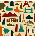 World landmark silhouettes pattern vector image