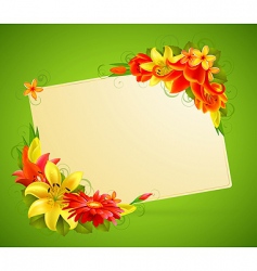 Flowers and place for text vector image