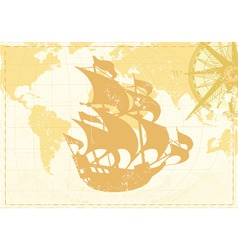 Vector illustration of vintage word map grunge bac vector image