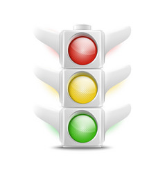 Realistic White Traffic Lights Icon Realistic White Traffic Lights Icon vector image