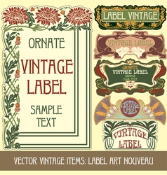 Vintage items - label art nouveau vector image
