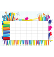 School timetable vector image