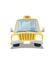 Yellow cartoon taxi car vector image