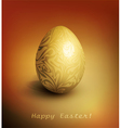 Easter background with gold filigree egg vector image