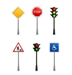 Set of road signs vector image
