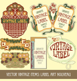 Vintage items - label art nouveau vector image