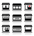 Shop or store supermarket icons set vector image