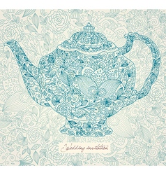 Floral Teapot vector image