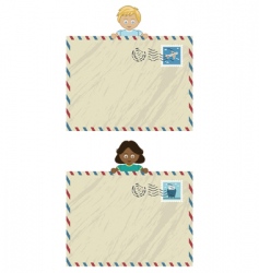 Kids airmail vector image