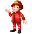 A fireman with a complete uniform vector image