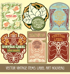 Vintage items - label art nouveau vector image