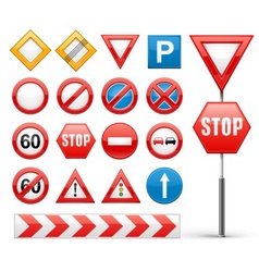 Icons set of road signs vector image