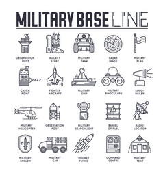 Military and army design element icon set Vector Image
