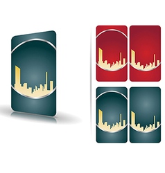 Red and green business cards vector image