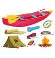 Various camping objects vector image