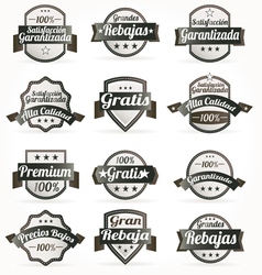 Spanish retro sale labels vector image