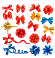 Gift bows with ribbons vector image