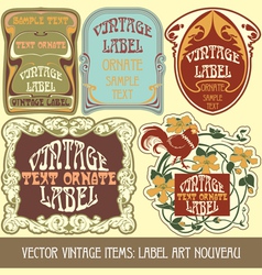 Vintage items - label art nouveau vector image