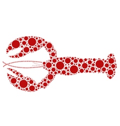 Red lobster made of circles vector image
