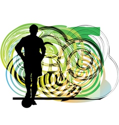 Football player in action vector image