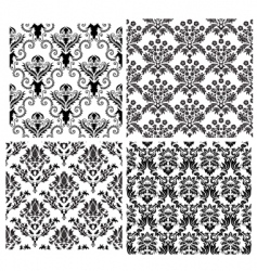 Damask backgrounds set vector image