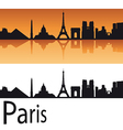 Paris skyline in orange background vector image