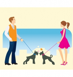 Walking the dog vector image