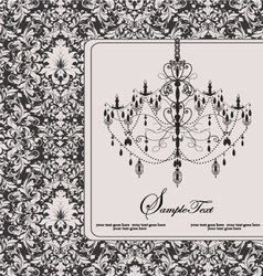 Damask invitation floral card vector image