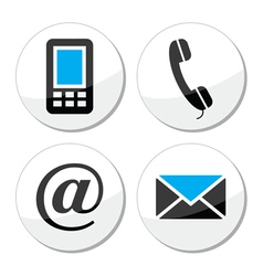Contact web and internet icons set vector image