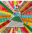 Scrapbook christmas patterns greeting card for des vector image