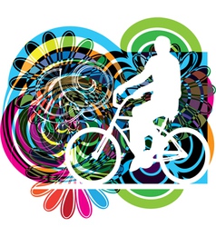 Biker in action vector image