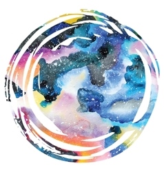 Watercolor galaxy background vector image