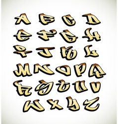 Graffiti font alphabet letters vector image