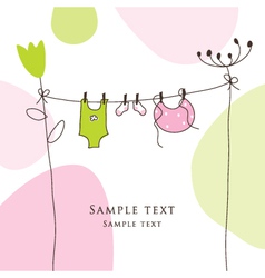Baby arrival announcement card vector image