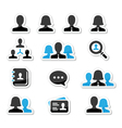 Businessman businesswoman user icons set vector image