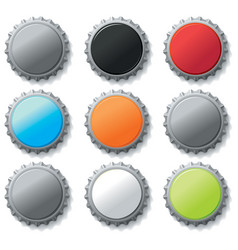Blank bottle caps vector image