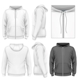 Mens zip hoodie design template vector image