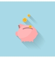 Flat piggy bank icon for web vector image