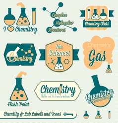 Vintage Chemistry Class Labels and Icons Vintage Chemistry Class Labels and Icons vector image