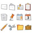 Office icons fresh collection vector image