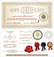 Ornate Vintage Certificate and Ornaments vector image