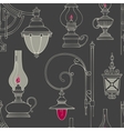Vintage lamp seamless pattern vector image