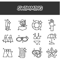 Swimming icons set Swimming icons set vector image